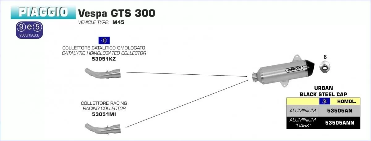 Arrow Exhaust Header 53051KZ