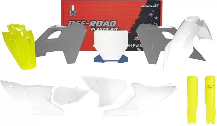 Rtech 8-piece Plastic Kit TC/FC 23-24 White/Grey/Lemon