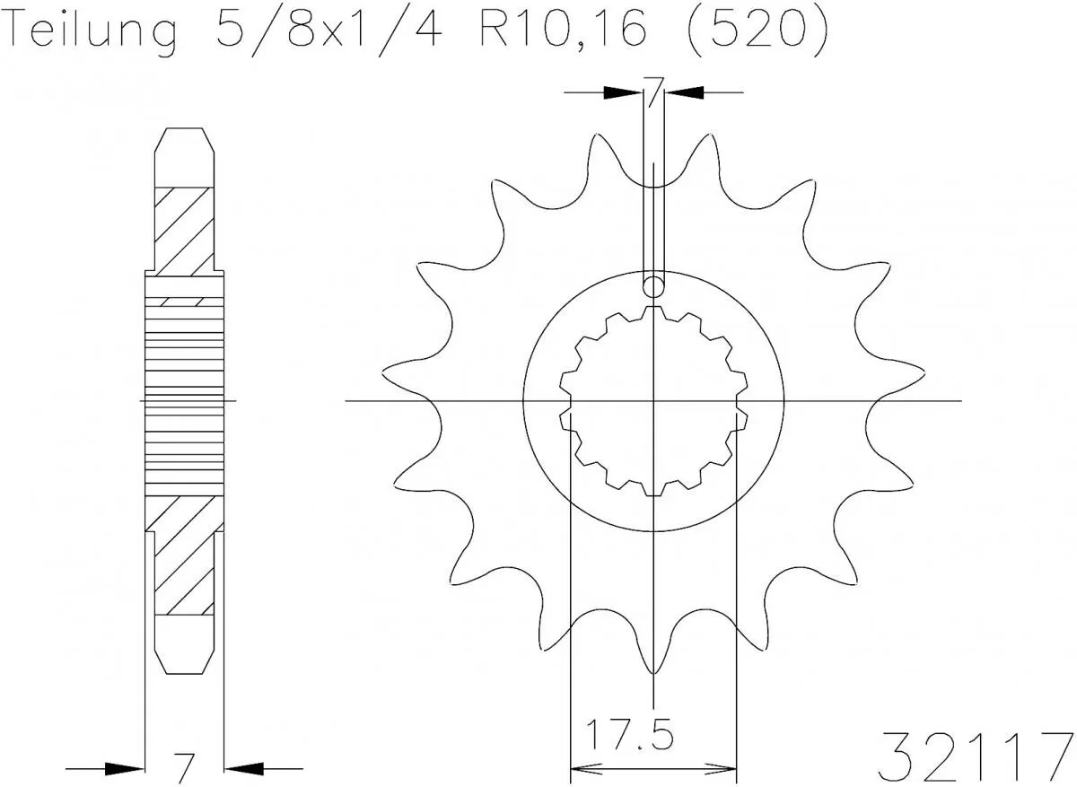Esjot Sprocket Front 13T - 520