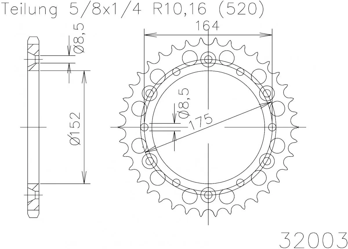 Esjot Sprocket Rear Steel 41T - 520