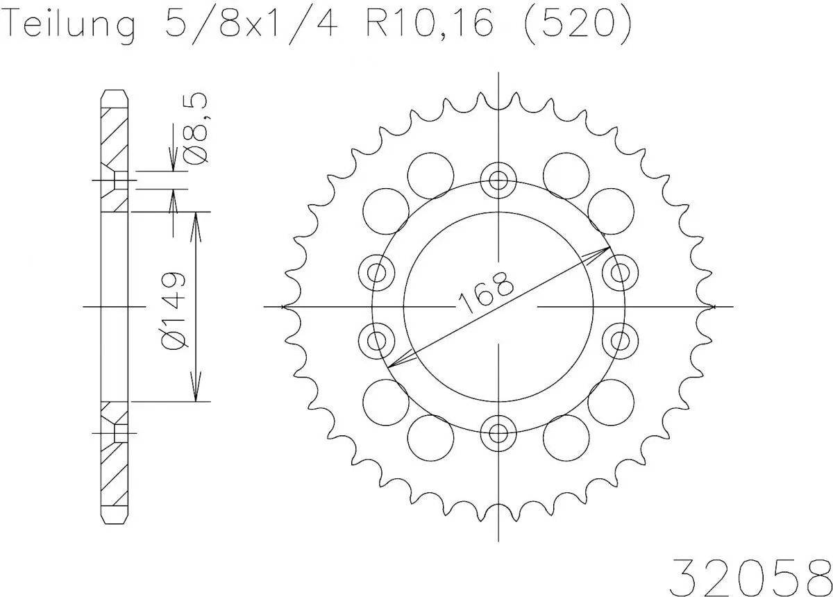 Esjot Sprocket Rear Steel 42T - 520