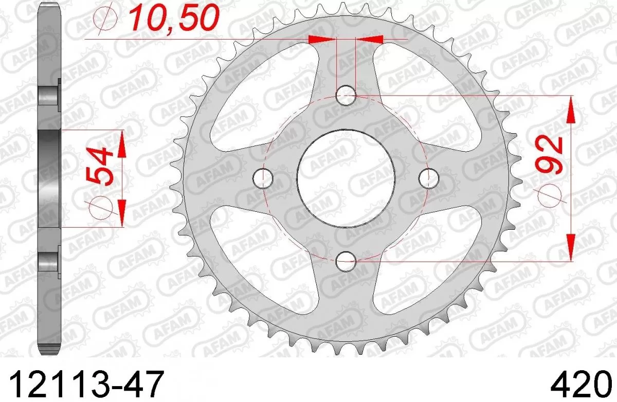 AFAM Sprocket Rear Steel 47T - 420
