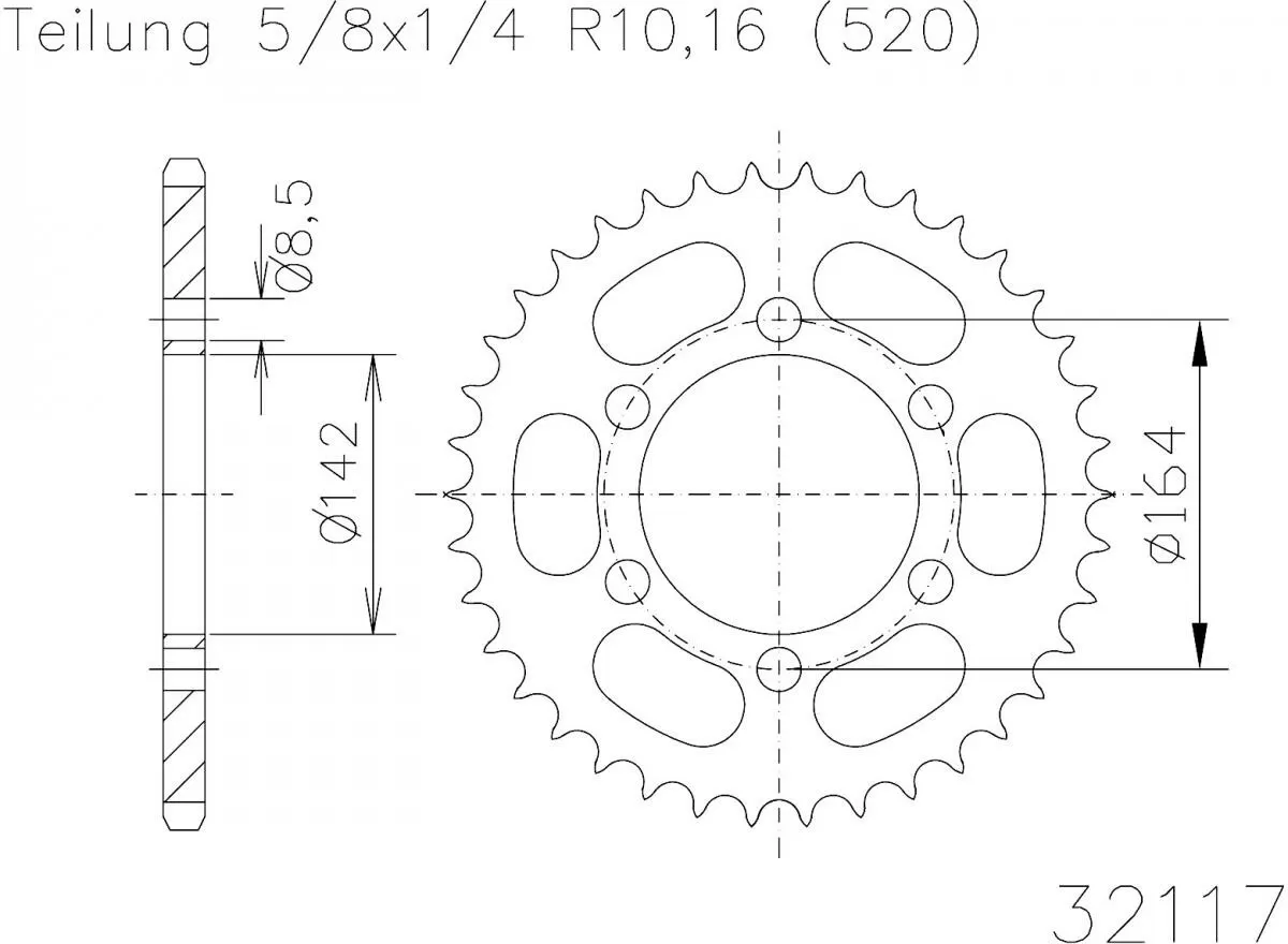 Esjot Sprocket Rear Steel 46T - 520