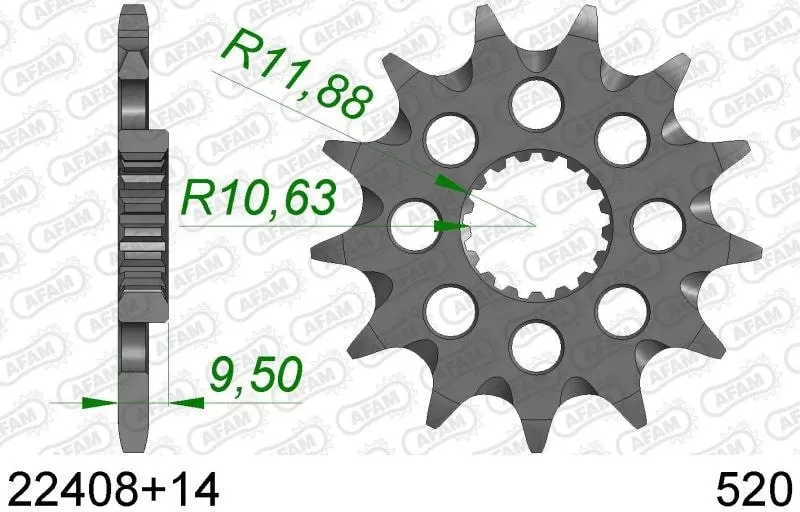 AFAM Sprocket Front 14T - 520