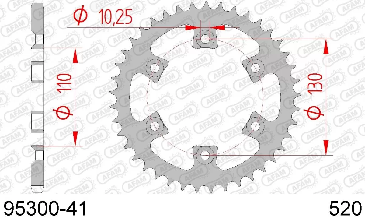 AFAM Sprocket Rear Steel 41T - 520