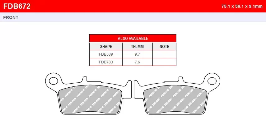 Ferodo Brake pads Argento AG FDB672AG