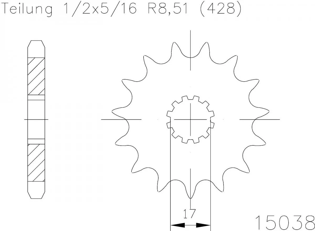 Esjot Sprocket Front 14T - 428