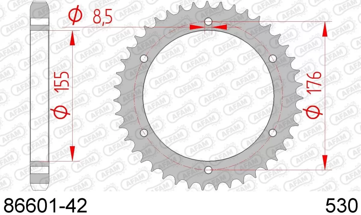 AFAM Sprocket Rear Steel 42T - 530