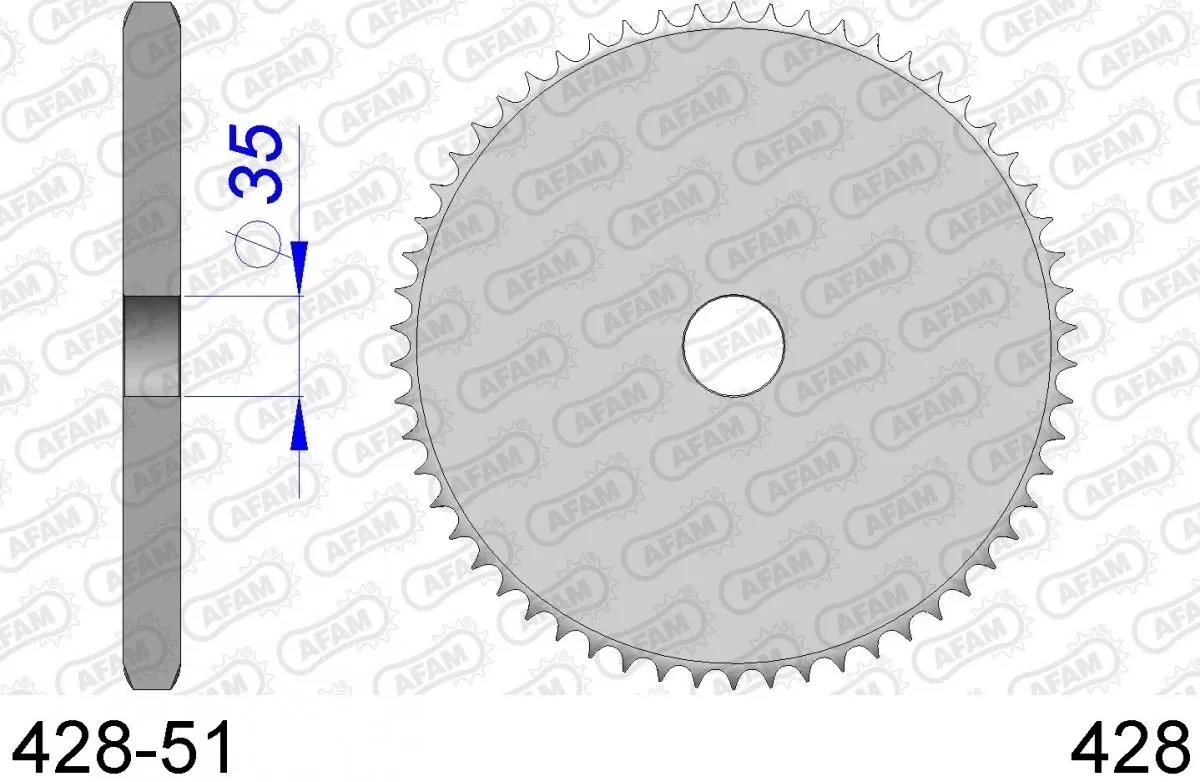 AFAM Sprocket Rear Aluminium - Blank - 428