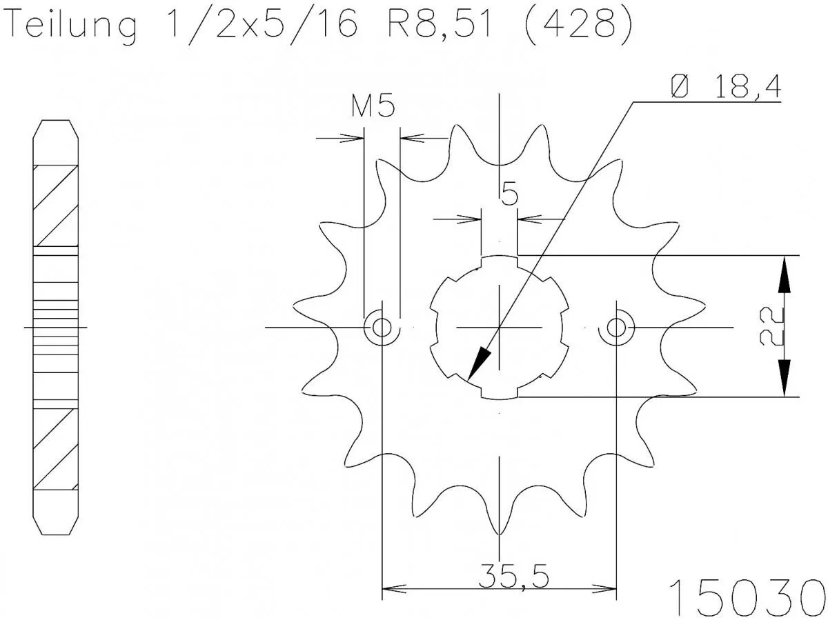 Esjot Sprocket Front 14T - 428