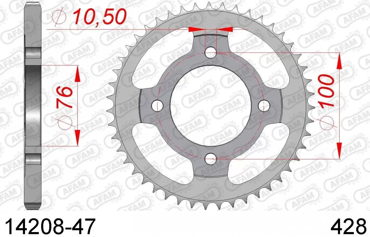 AFAM Sprocket Rear Steel 47T - 428