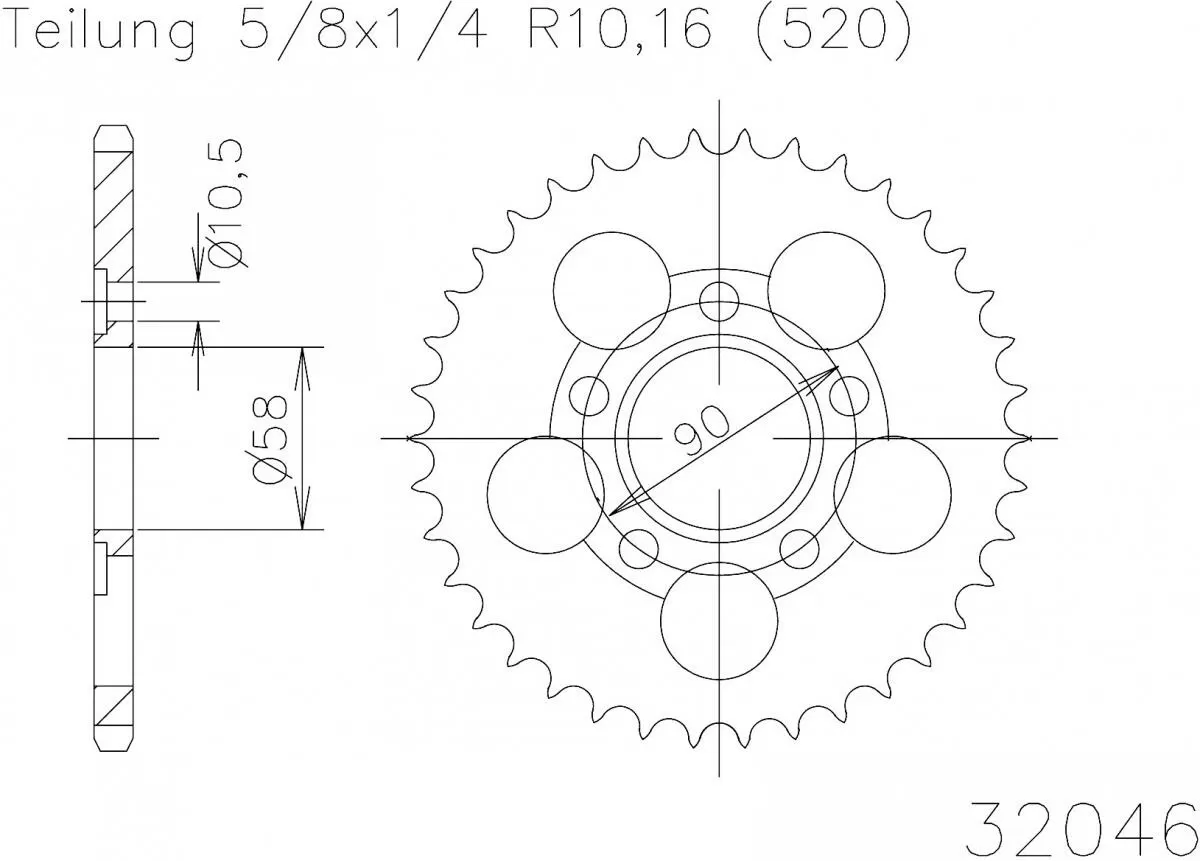 Esjot Sprocket Rear Steel 42T - 520