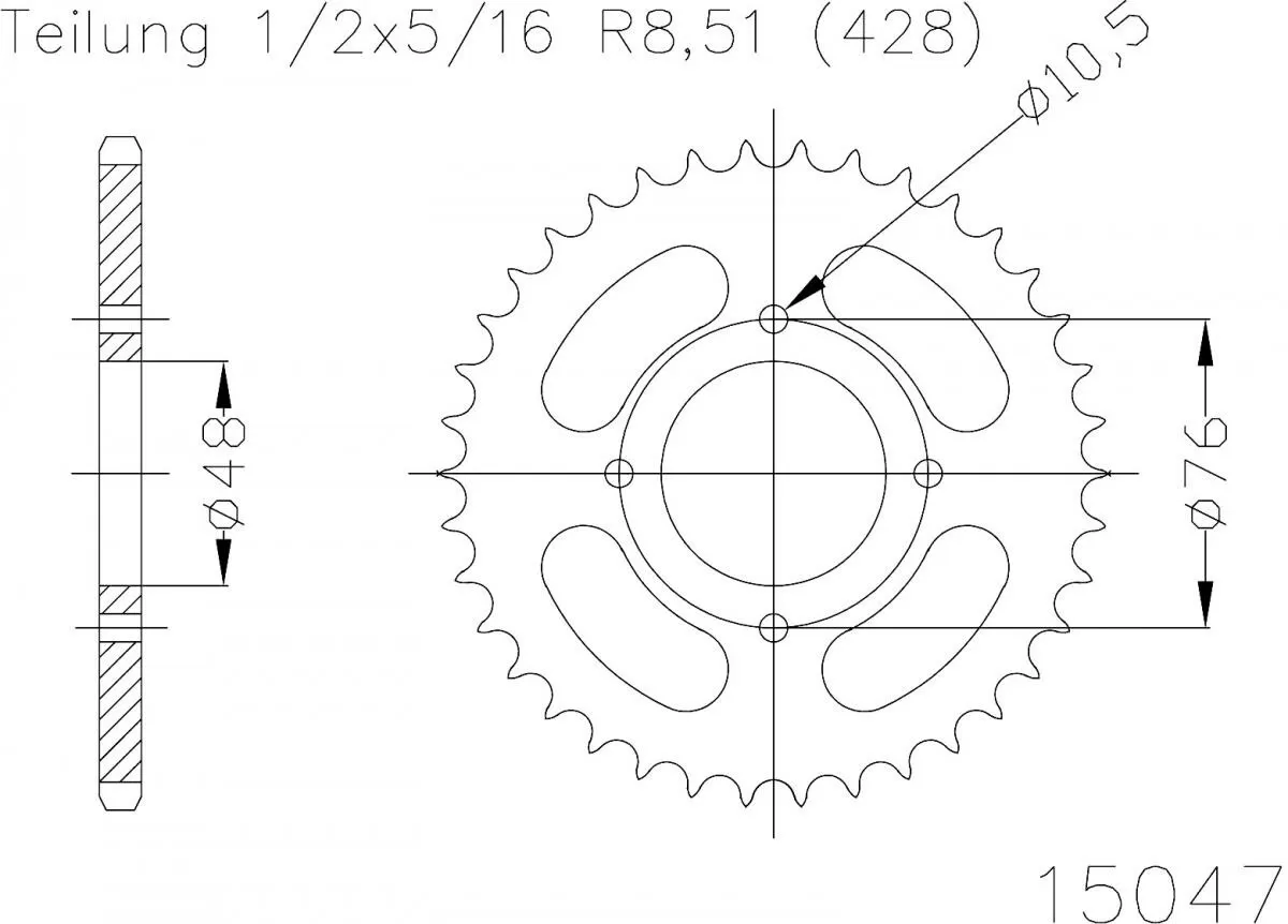 Esjot Sprocket Rear Steel 50T - 428