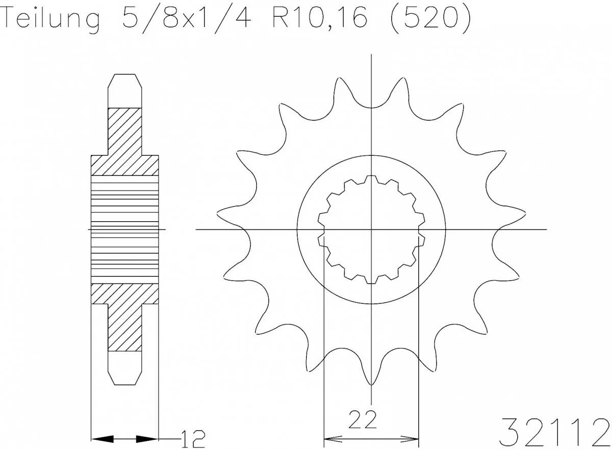 Esjot Sprocket Front 13T - 520