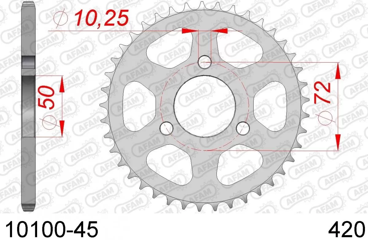 AFAM Sprocket Rear Steel 45T - 420