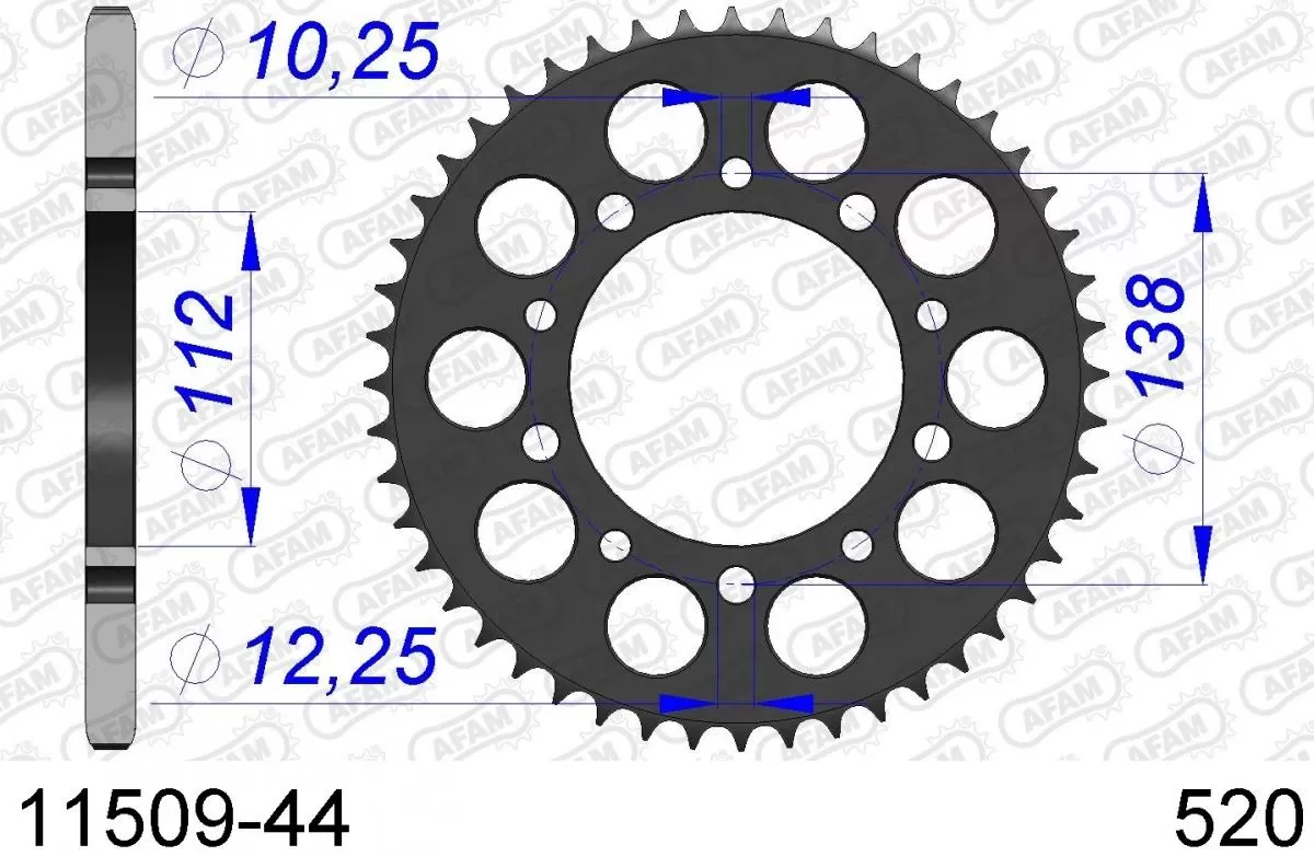 AFAM Sprocket Rear Aluminium 44T - 520