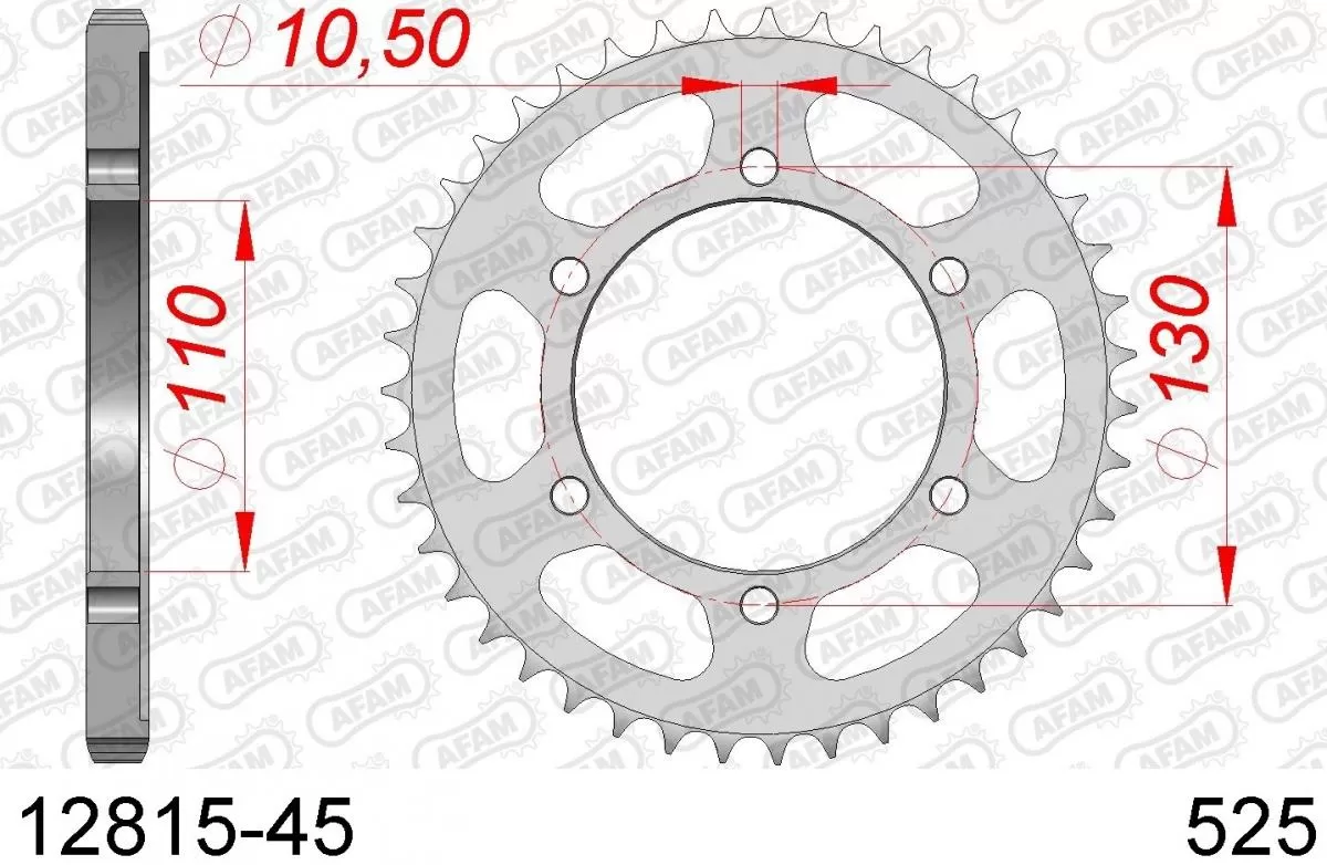 AFAM Sprocket Rear Steel 45T - 525