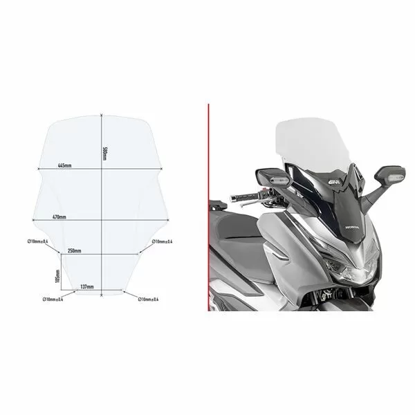 GIVI Raised transparent windshield