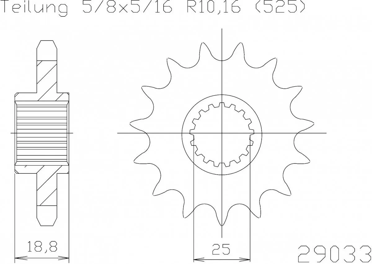 Esjot Sprocket Front 19T - 525