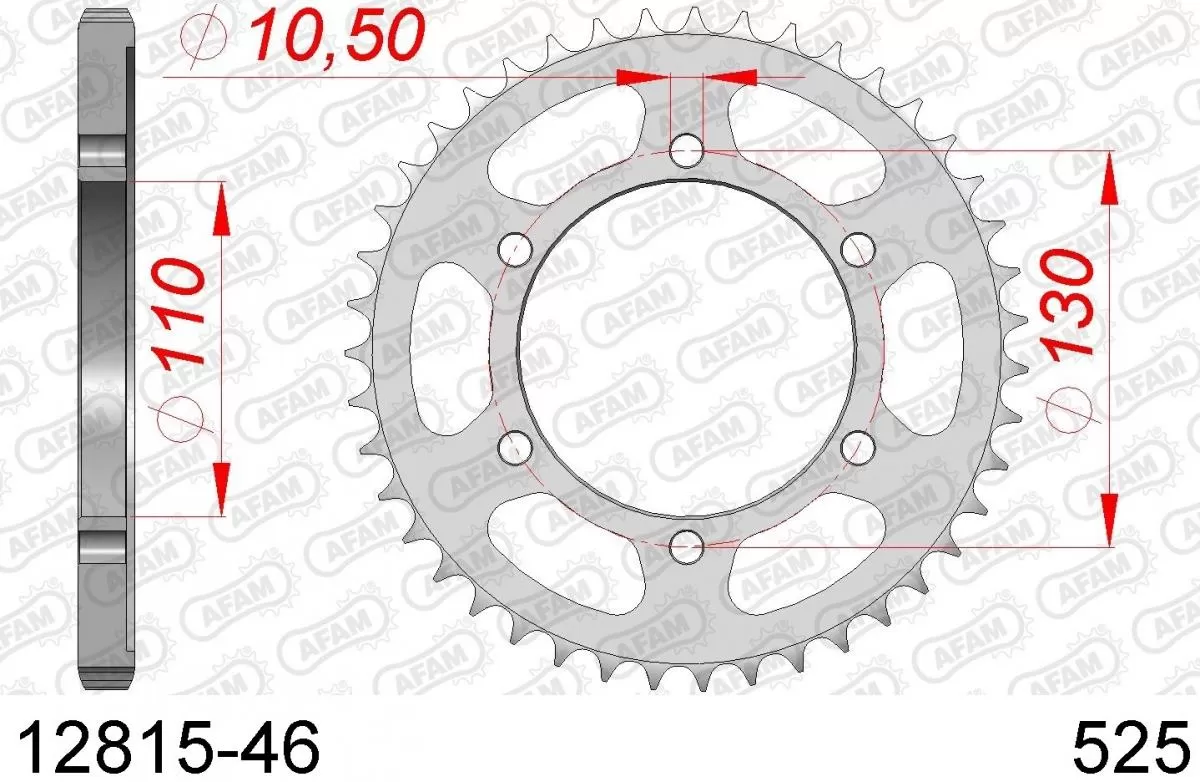 AFAM Sprocket Rear Steel 46T - 525
