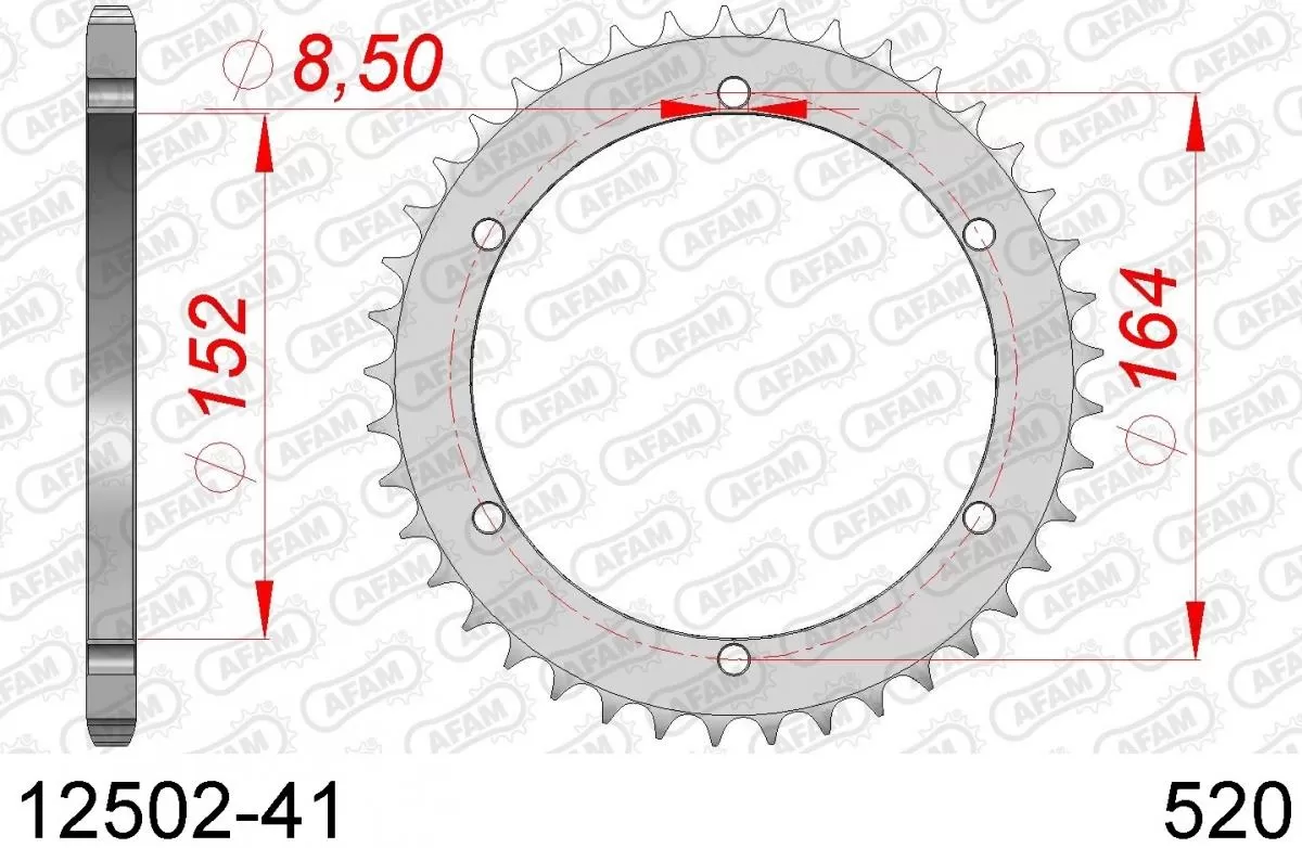 AFAM Sprocket Rear Steel 41T - 520