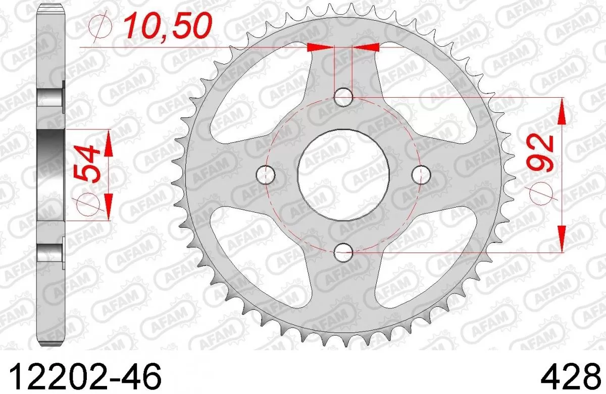 AFAM Sprocket Rear Steel 46T - 428