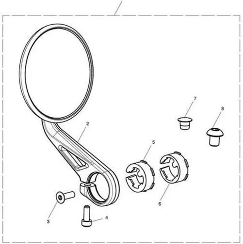 Bar End Mirror Assembly, Silver