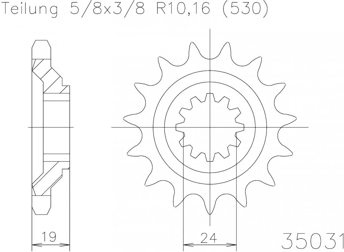 Esjot Sprocket Front 17T - 530