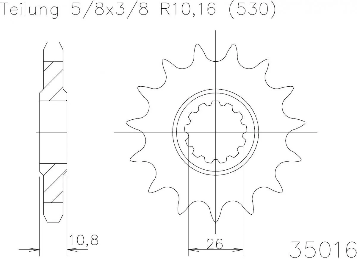 Esjot Sprocket Front 15T - 530
