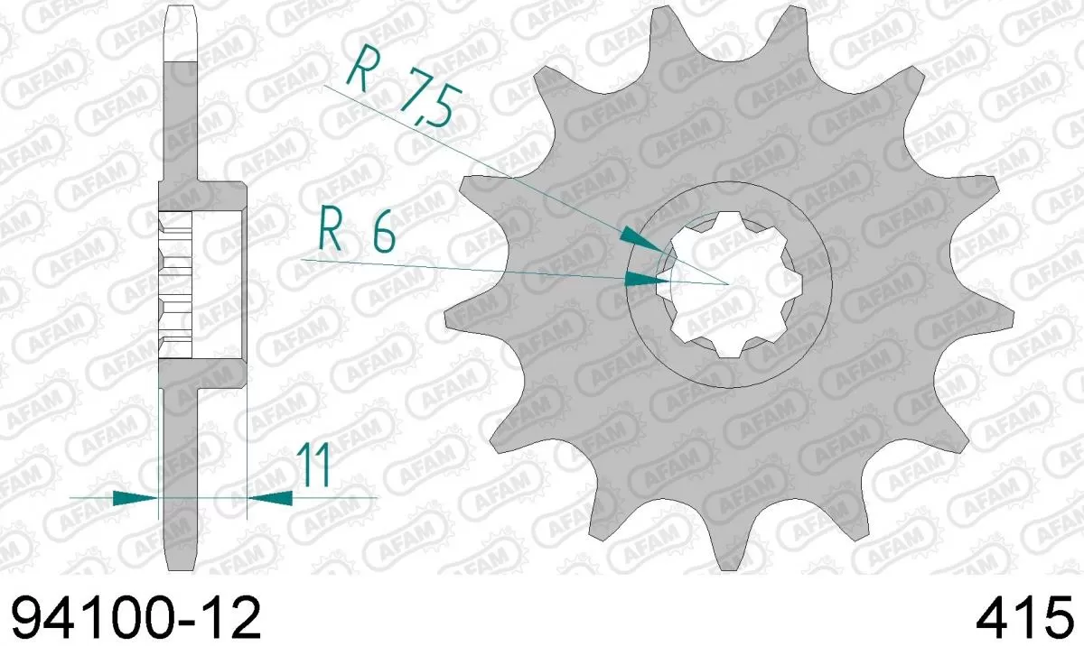 AFAM Sprocket Front 12T - 415
