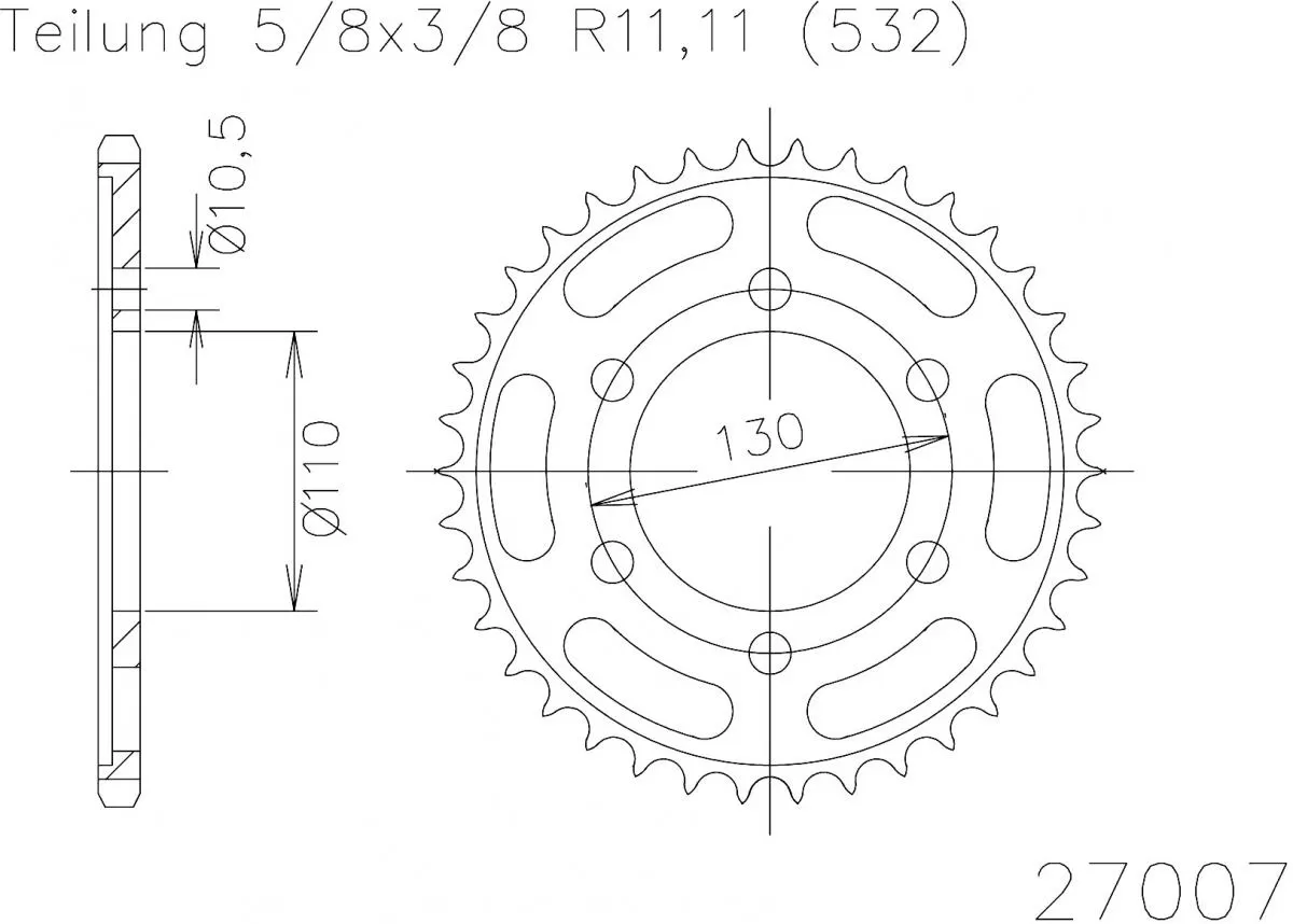 Esjot Sprocket Rear Steel 48T - 532
