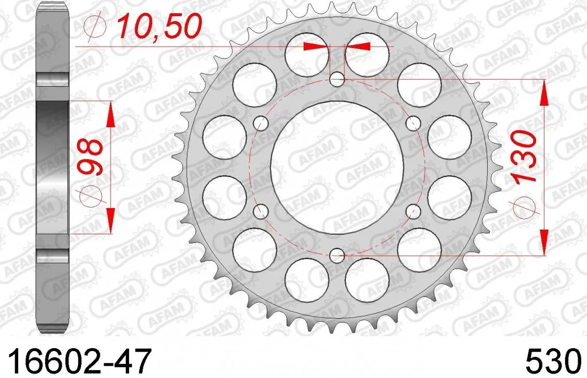 AFAM Sprocket Rear Steel 47T - 530