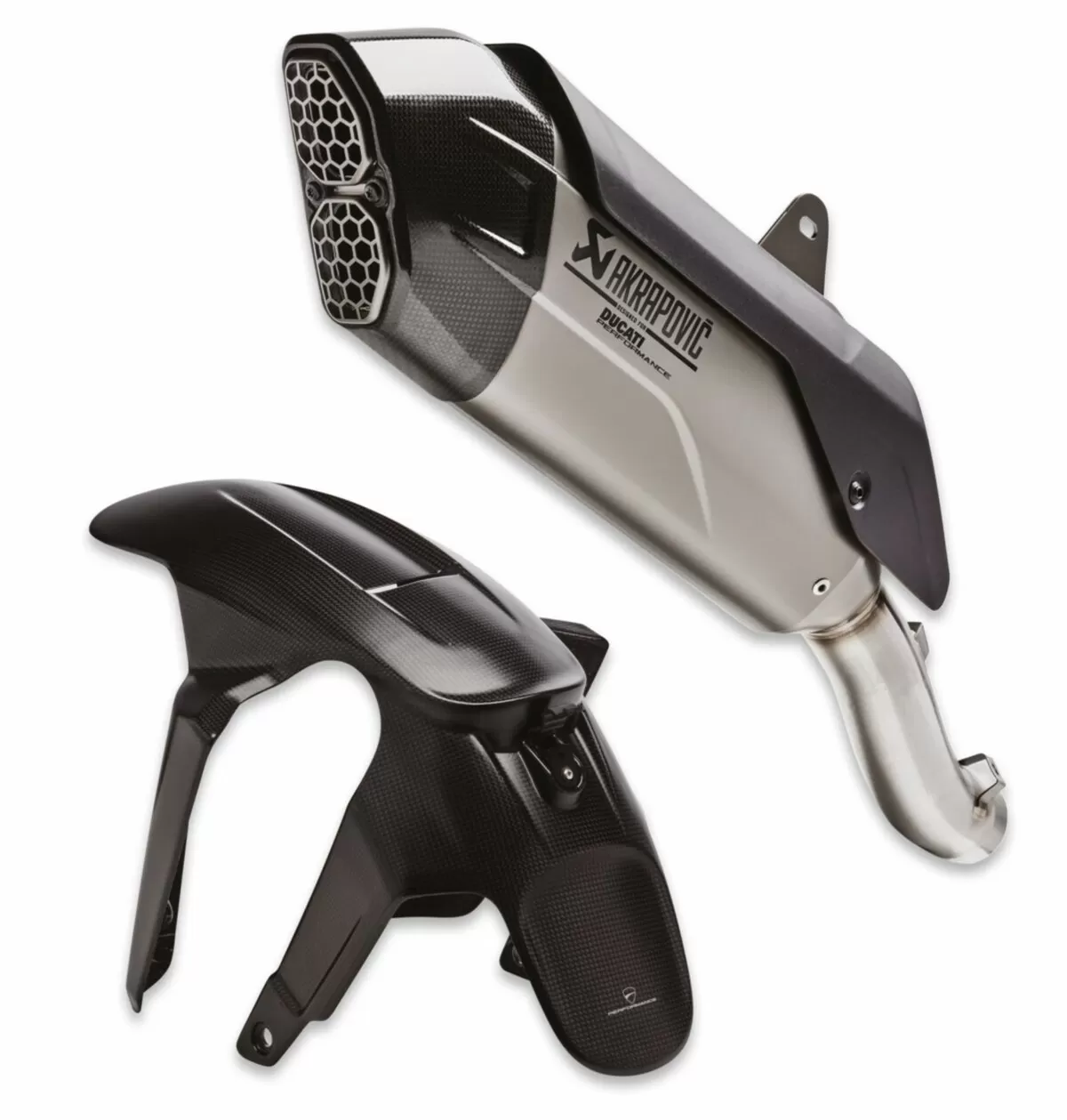 Akrapovic Exhaust and Carbon Front Fender Set