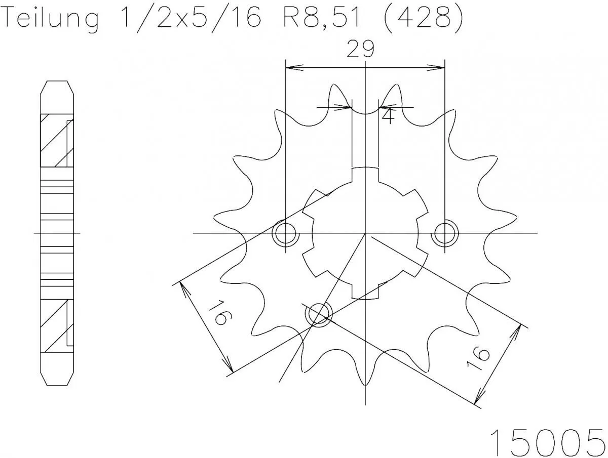 Esjot Sprocket Front 16T - 428