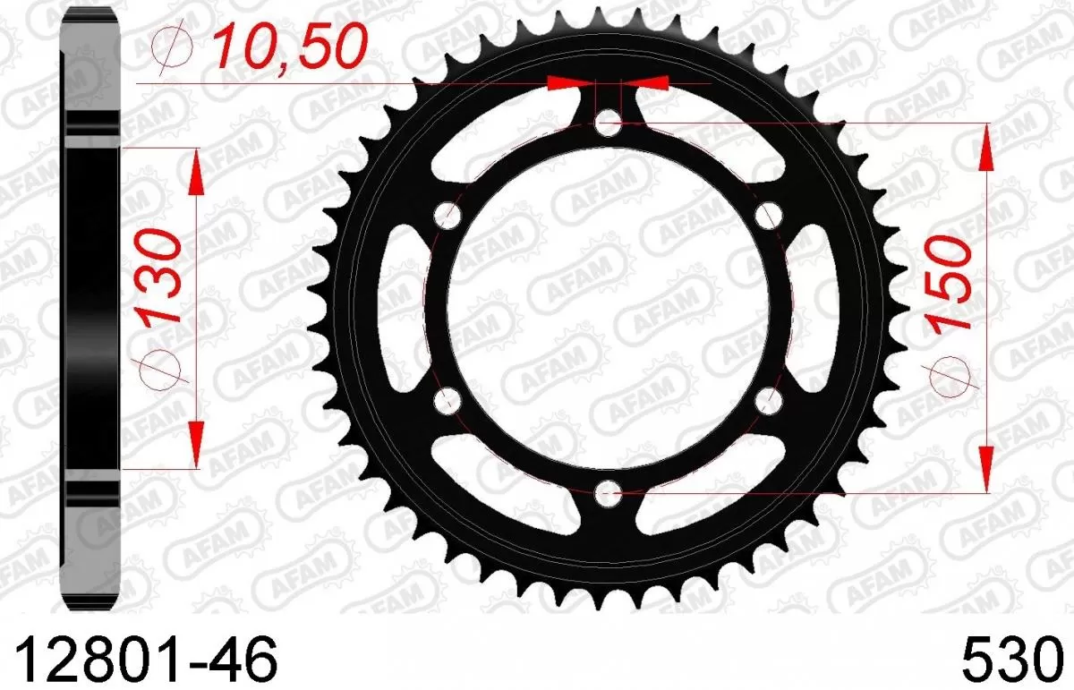 AFAM Sprocket Rear Steel 46T - 530