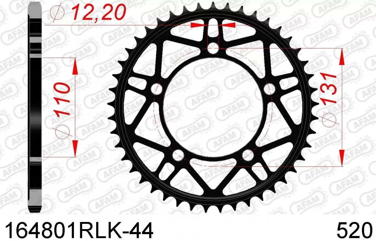 AFAM Sprocket Rear Steel 44T - 520
