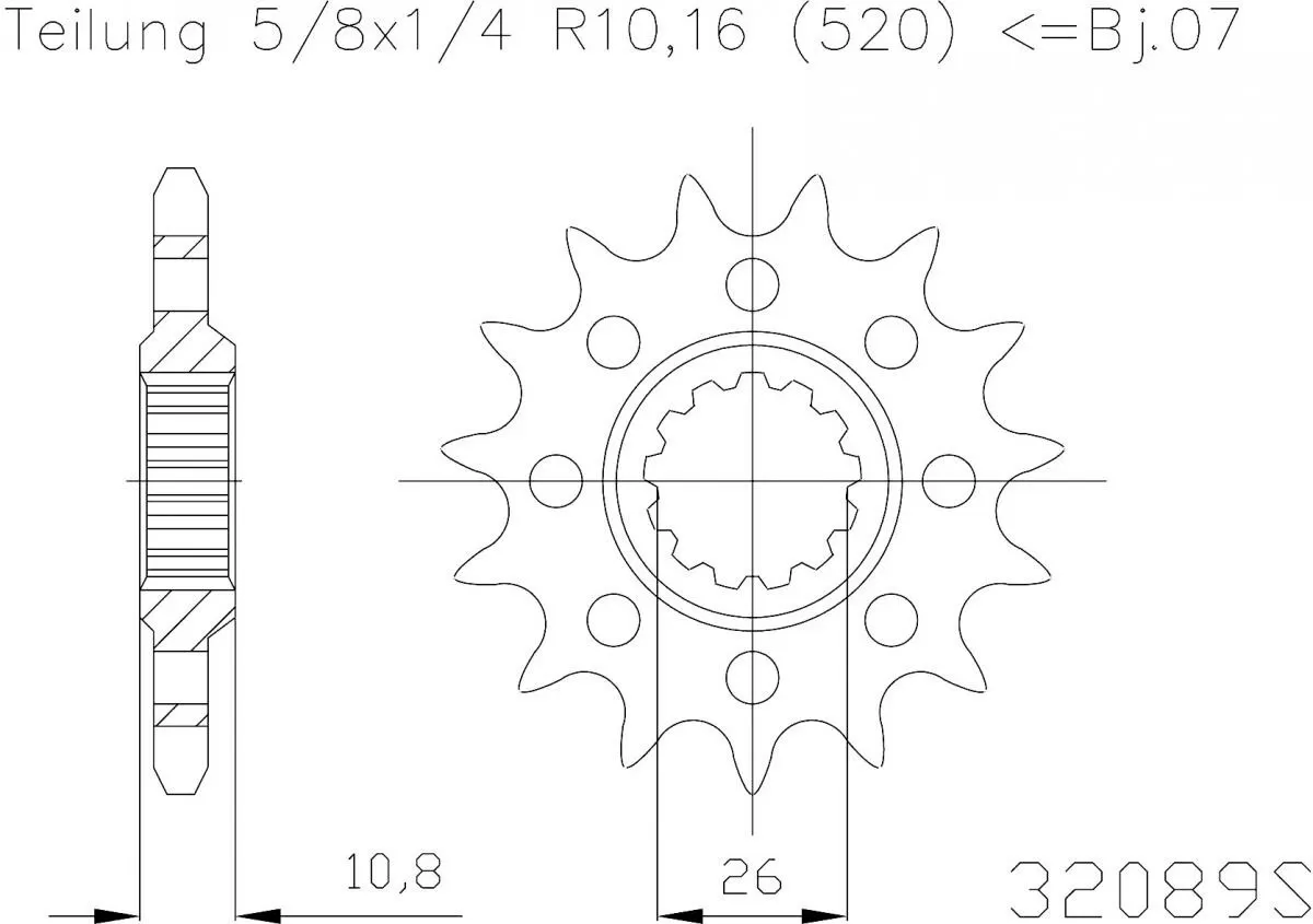 Esjot Sprocket Front LIGHT 17T - 520