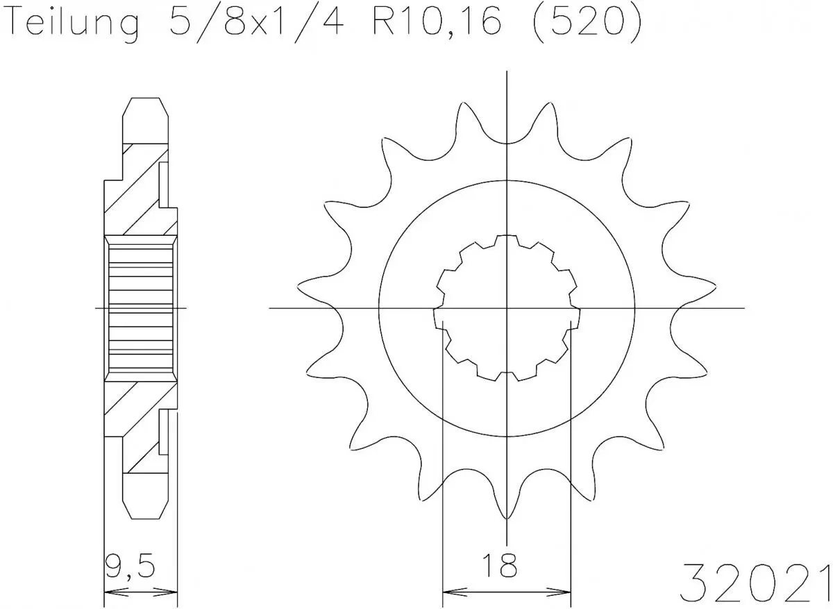 Esjot Sprocket Front 14T - 520