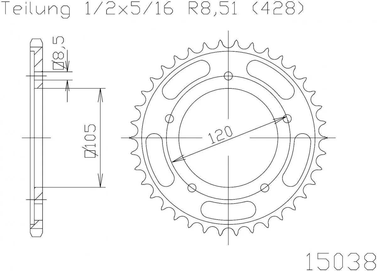 Esjot Sprocket Rear Steel 48T - 428