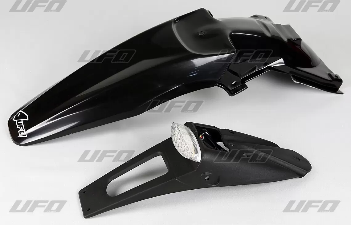 UFO Rear Fender with LED Black KLX450