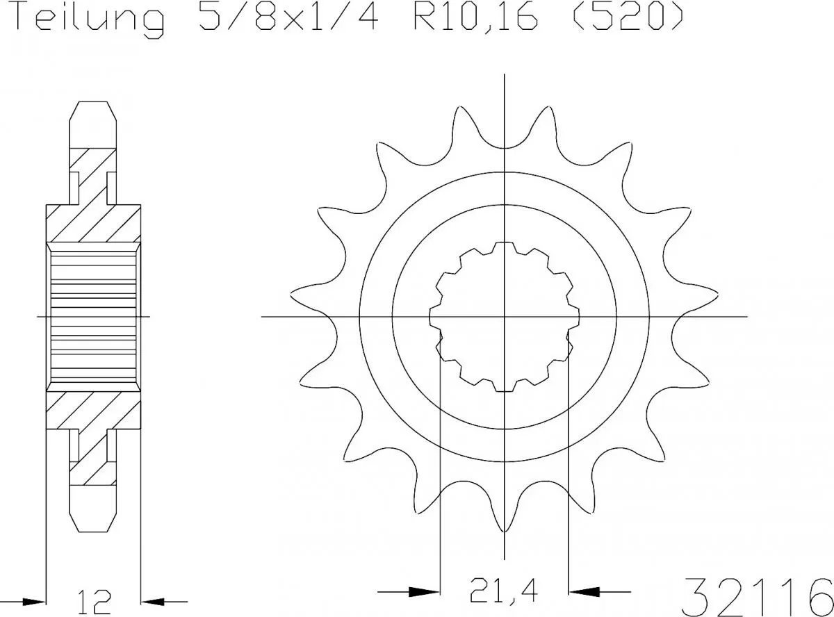 Esjot Sprocket Front 13T - 520