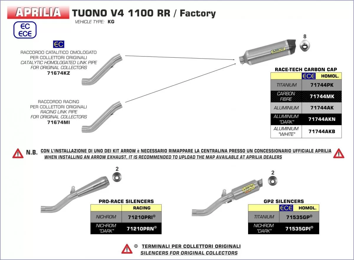 Arrow Road Exhaust Set 71210PRI Pro-Race