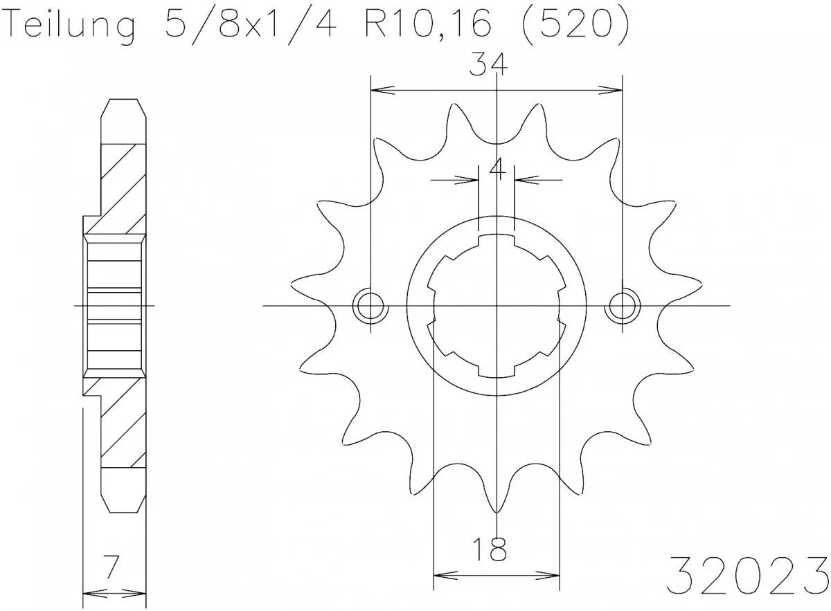 Esjot Sprocket Front 14T - 520