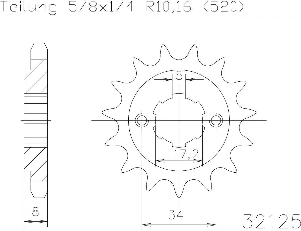 Esjot Sprocket Front 14T - 520