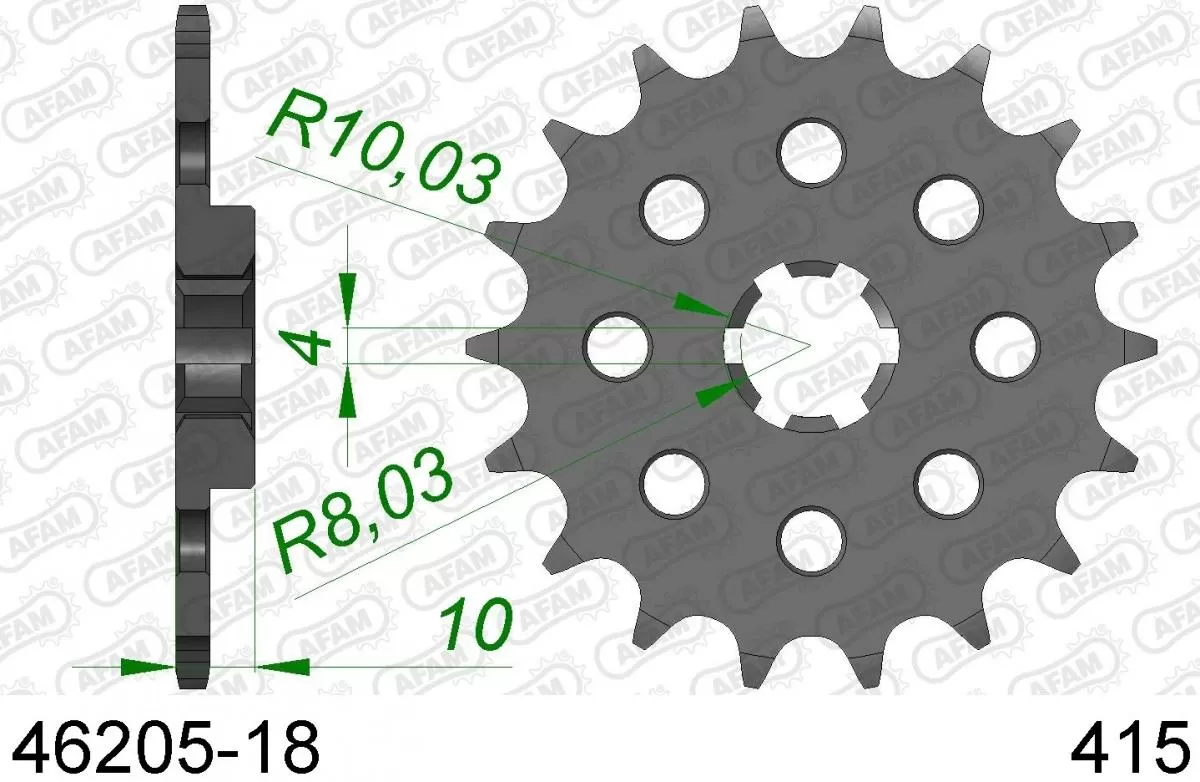 AFAM Sprocket Front 18T - 415