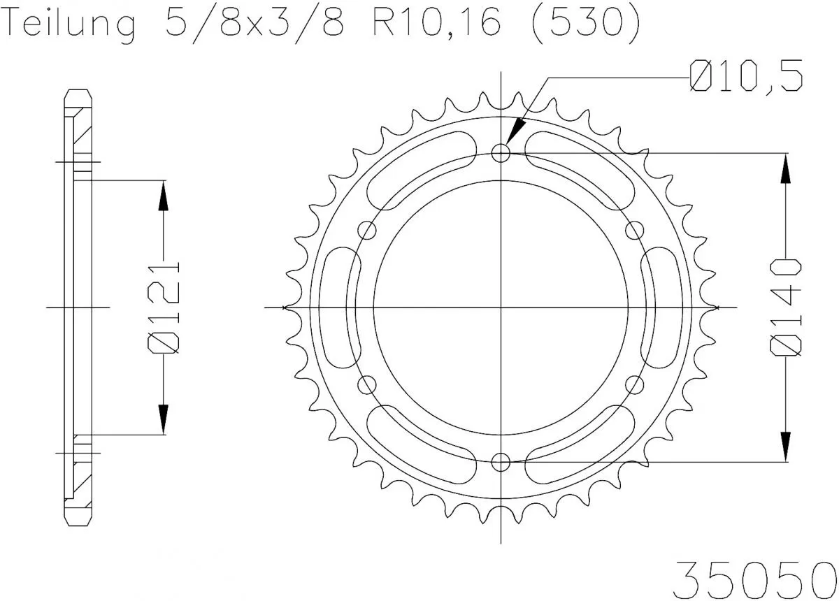 Esjot Sprocket Rear Steel 40T - 530