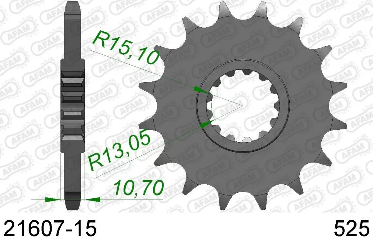 AFAM Sprocket Front 15T - 525