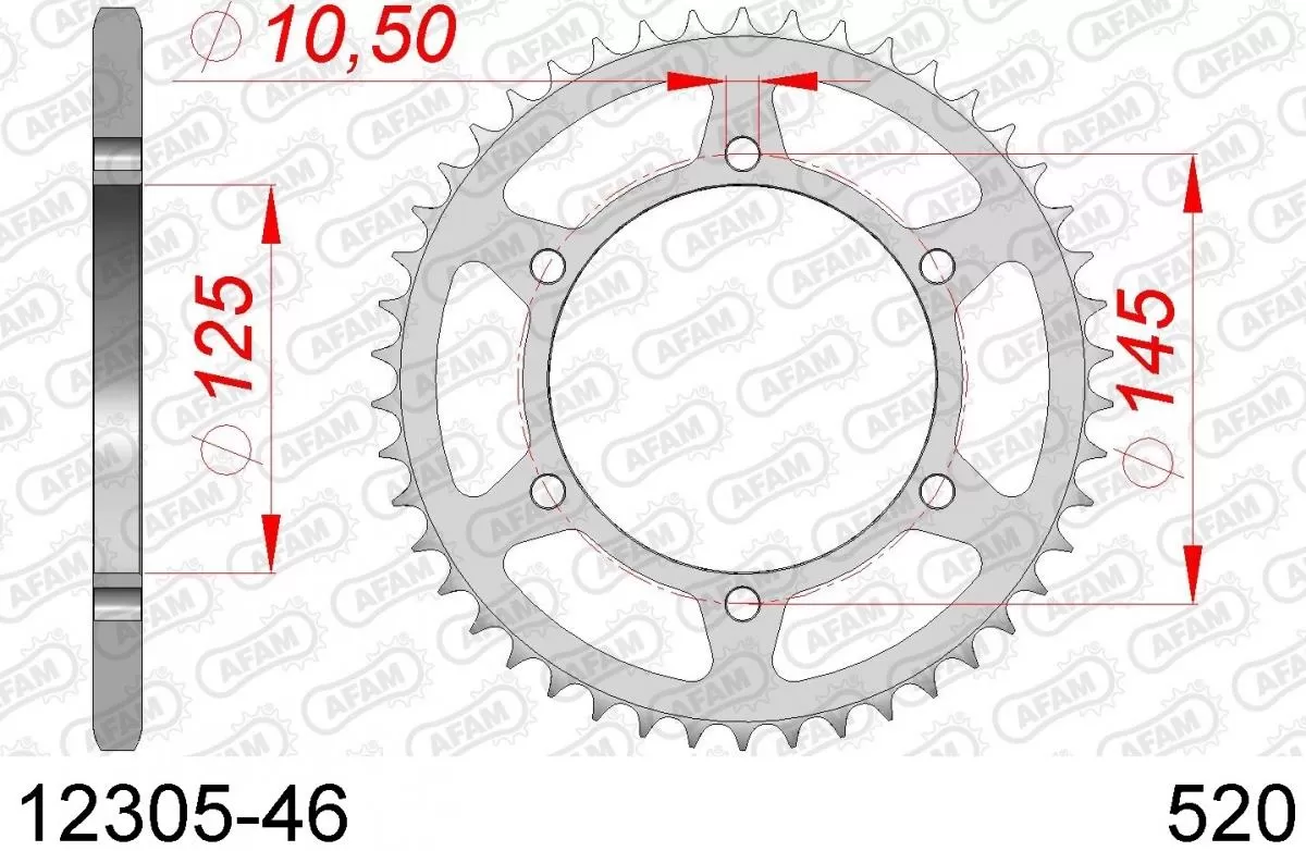 AFAM Sprocket Rear Steel 46T - 520