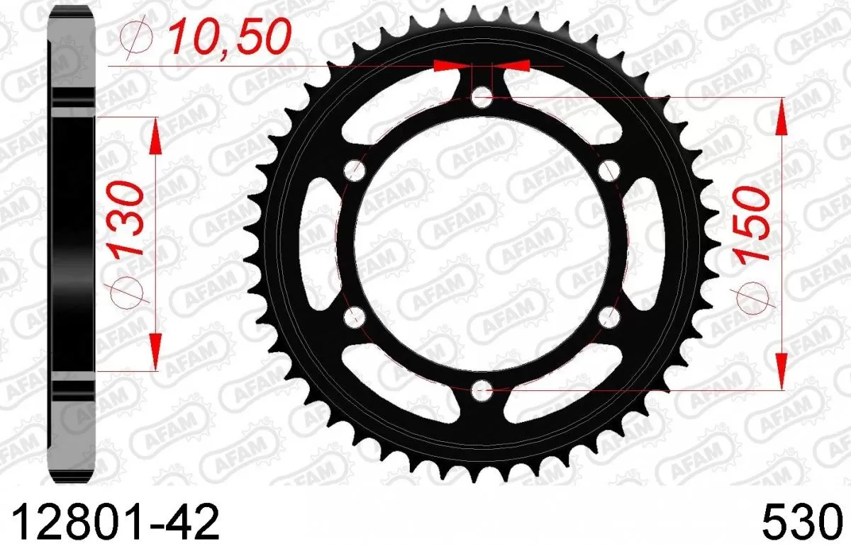 AFAM Sprocket Rear Steel 42T - 530