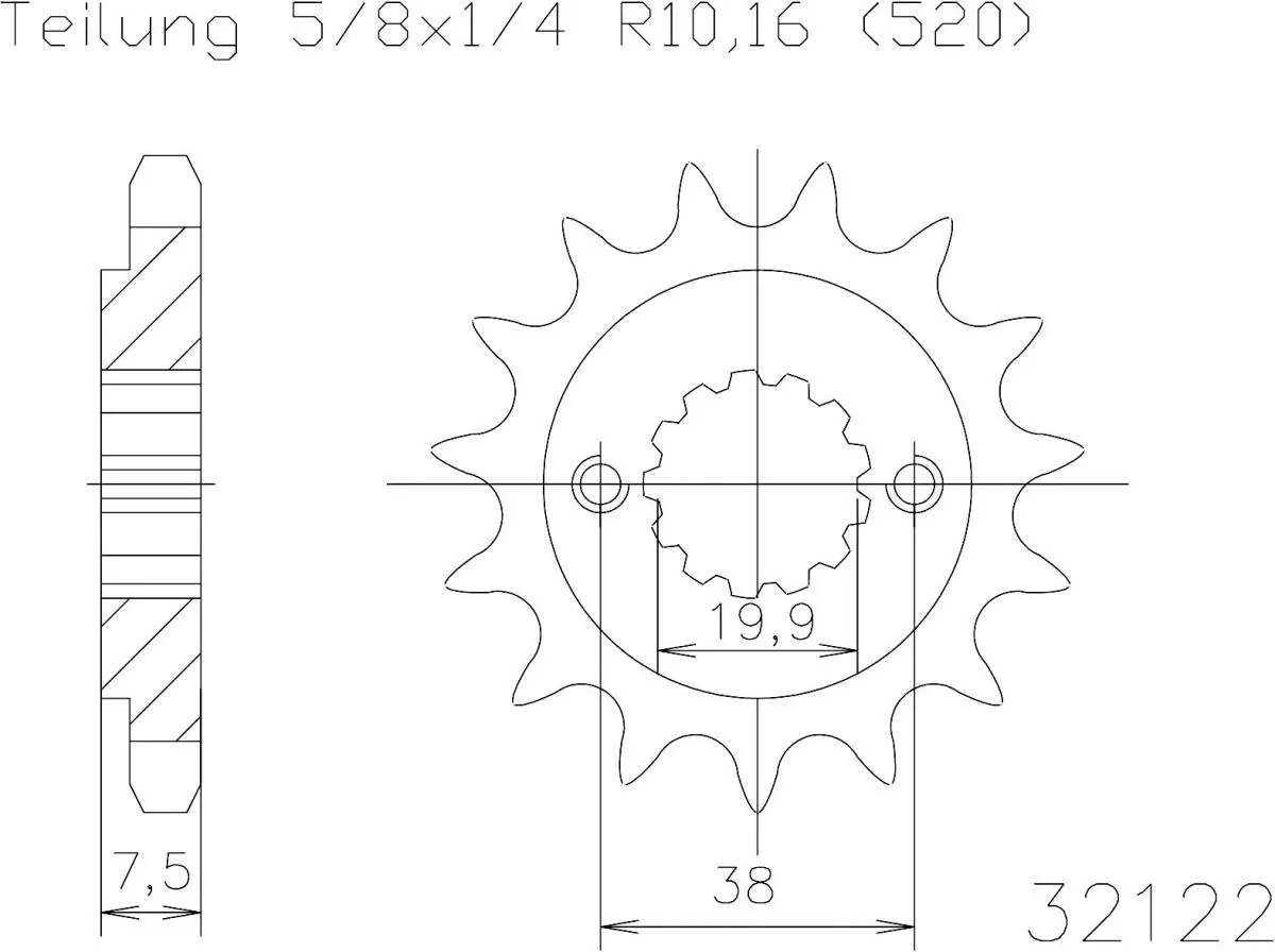 Esjot Sprocket Front 16T - 520